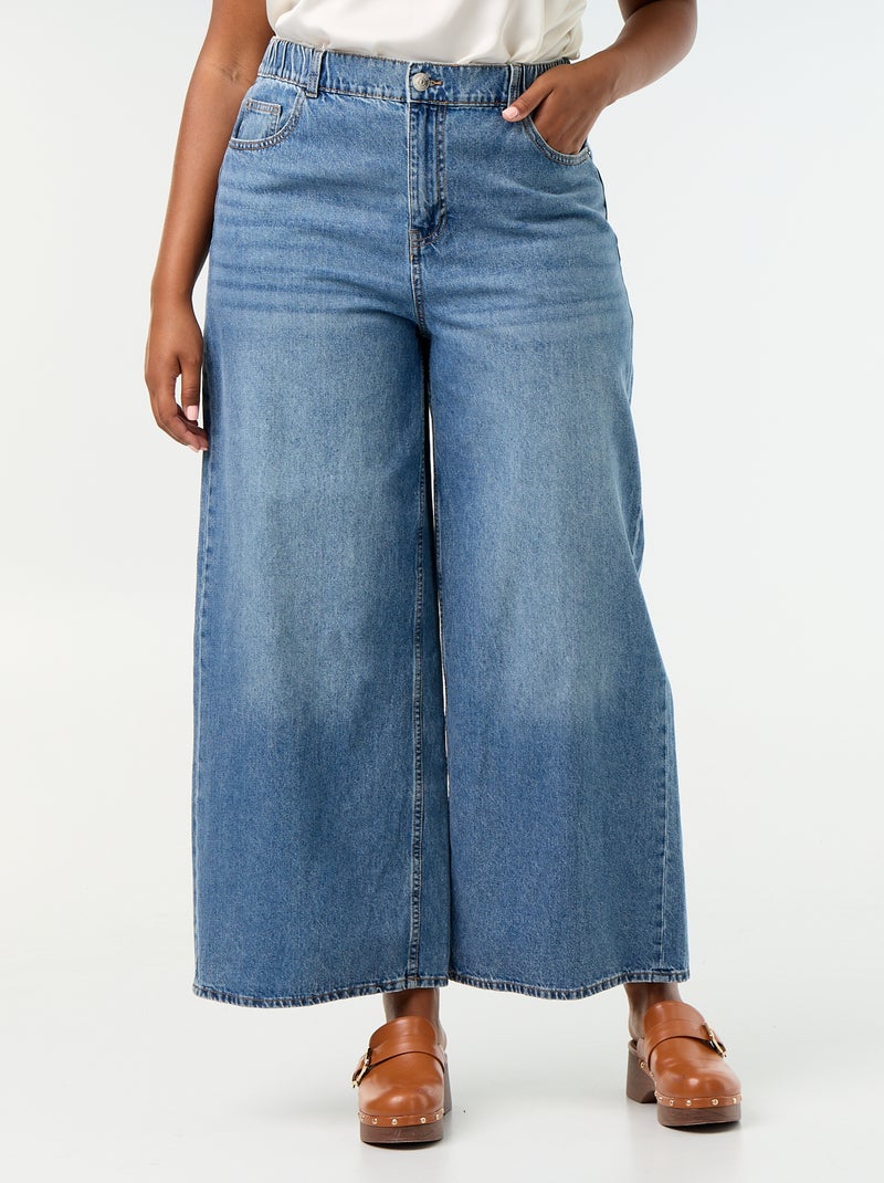 Jean super wide leg à 5 poches Bleu - Kiabi