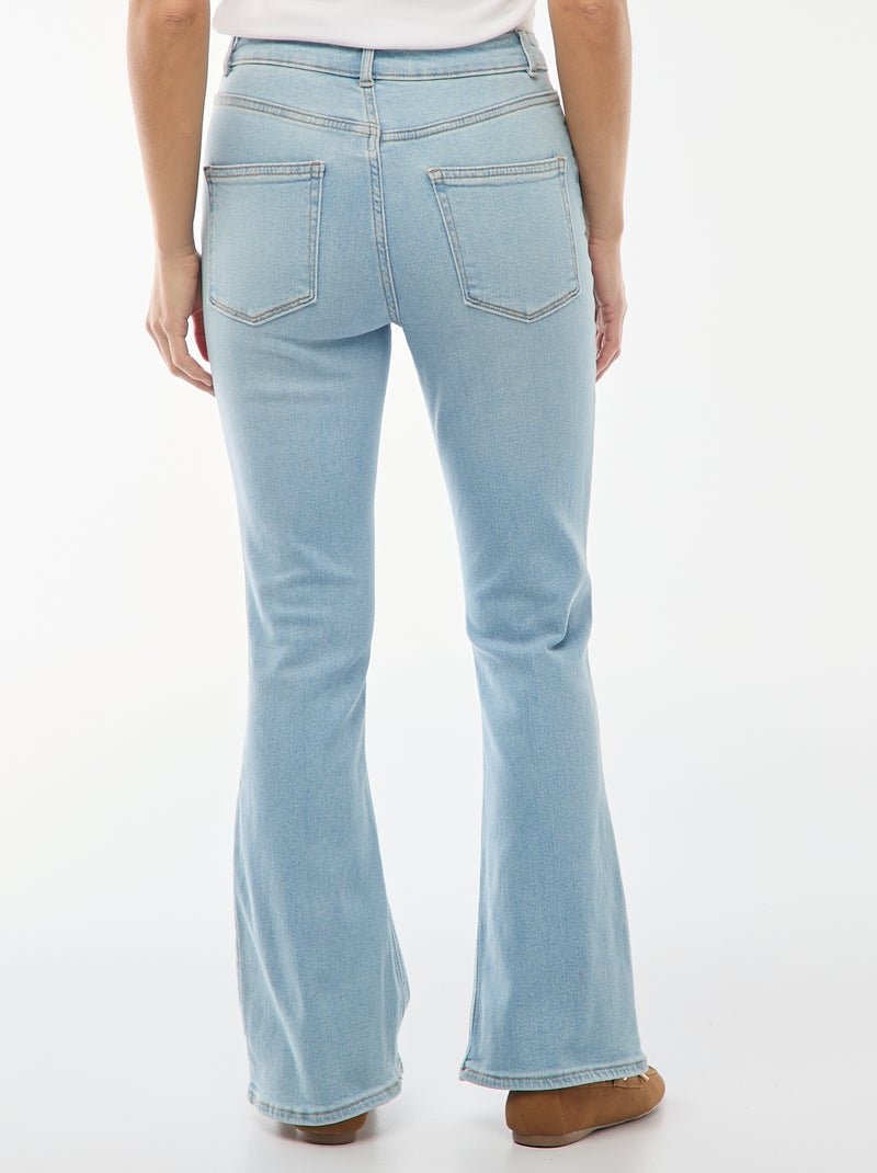 Jean taille haute coupe flare/bootcut  - L28 Bleu - Kiabi