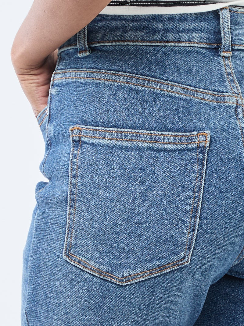 Jean taille haute coupe flare/bootcut  - L28 Bleu - Kiabi