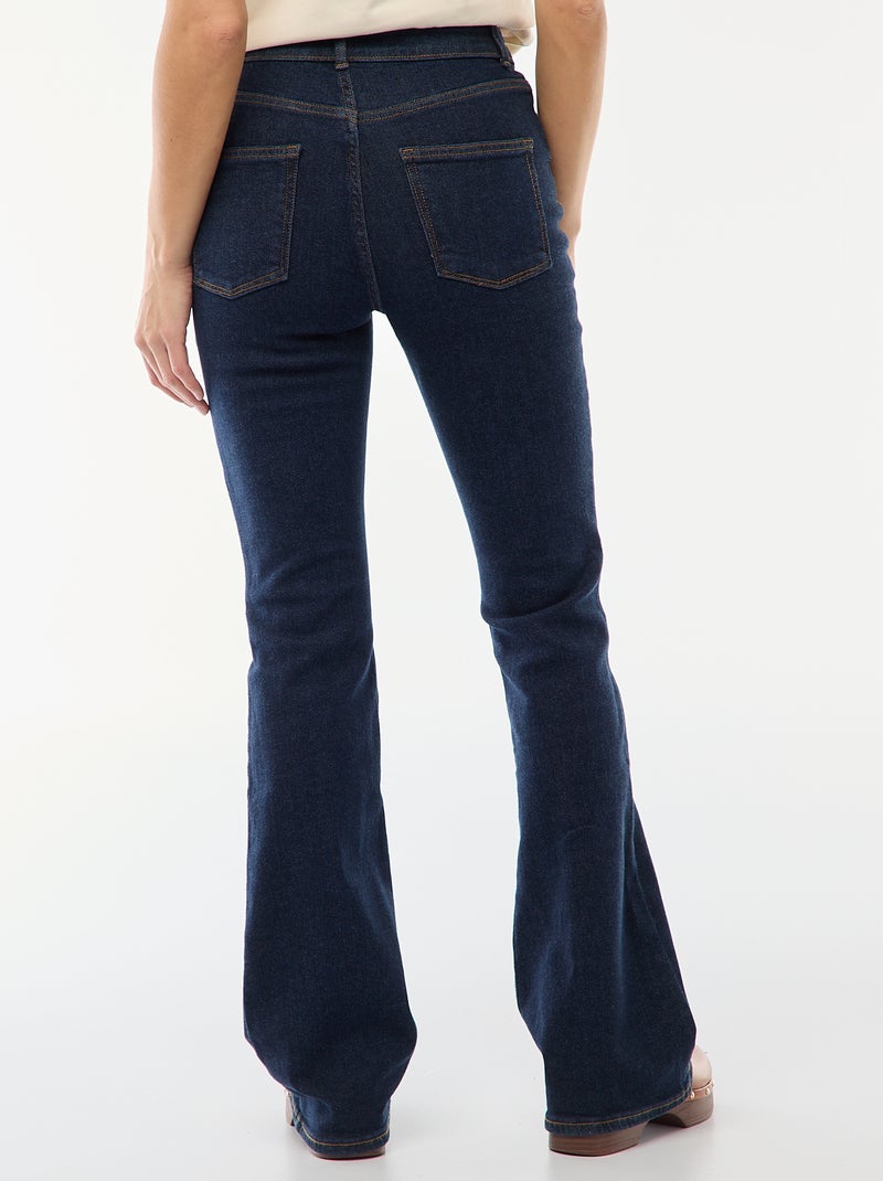 Jean taille haute coupe flare/bootcut  - L28 Bleu - Kiabi