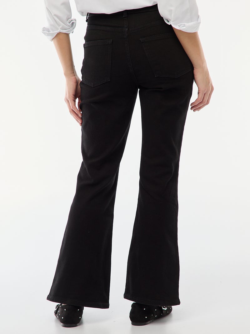 Jean taille haute coupe flare/bootcut  - L28 Noir - Kiabi