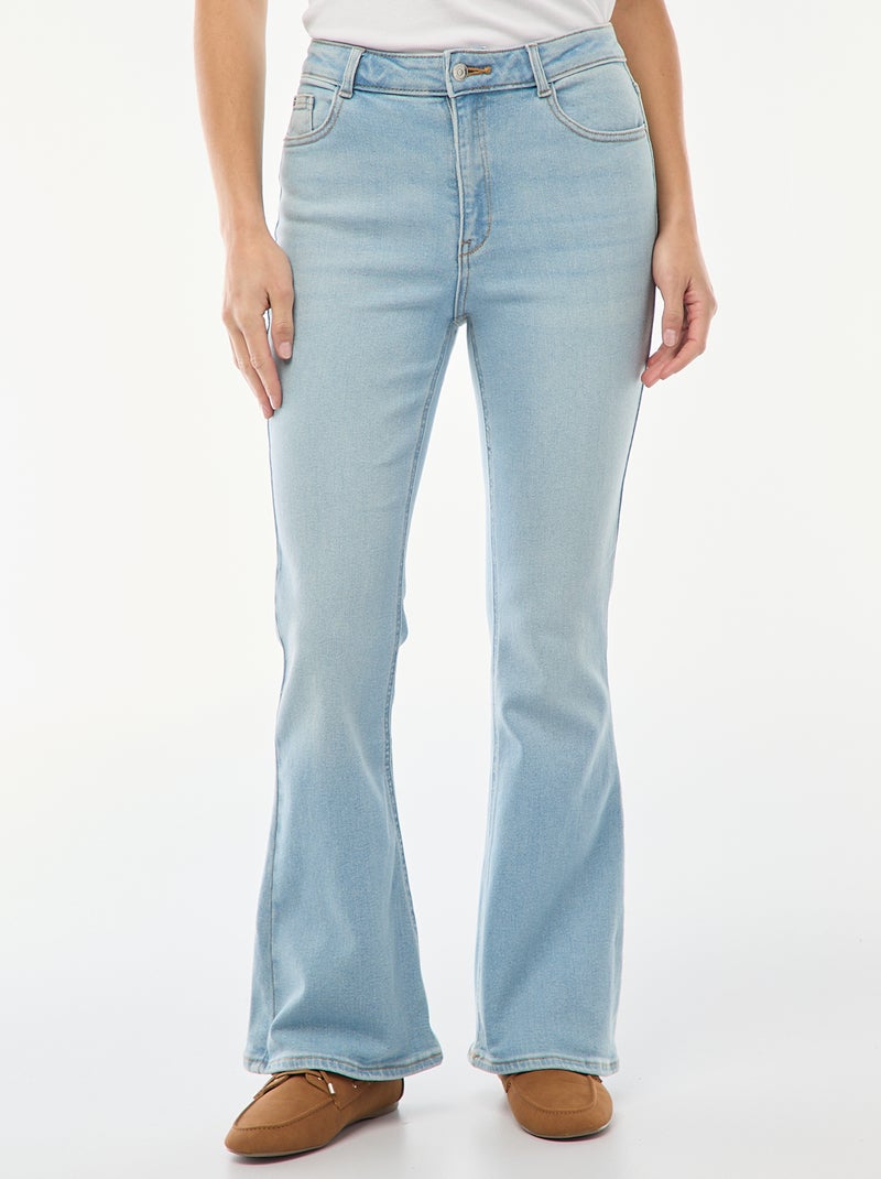 Jean taille haute coupe flare/bootcut - L32 Bleu - Kiabi