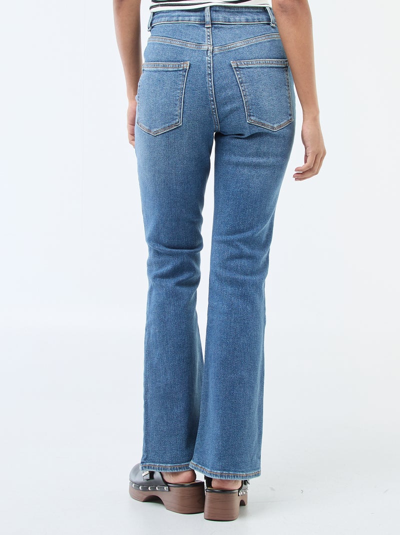 Jean taille haute coupe flare/bootcut - L32 Bleu - Kiabi