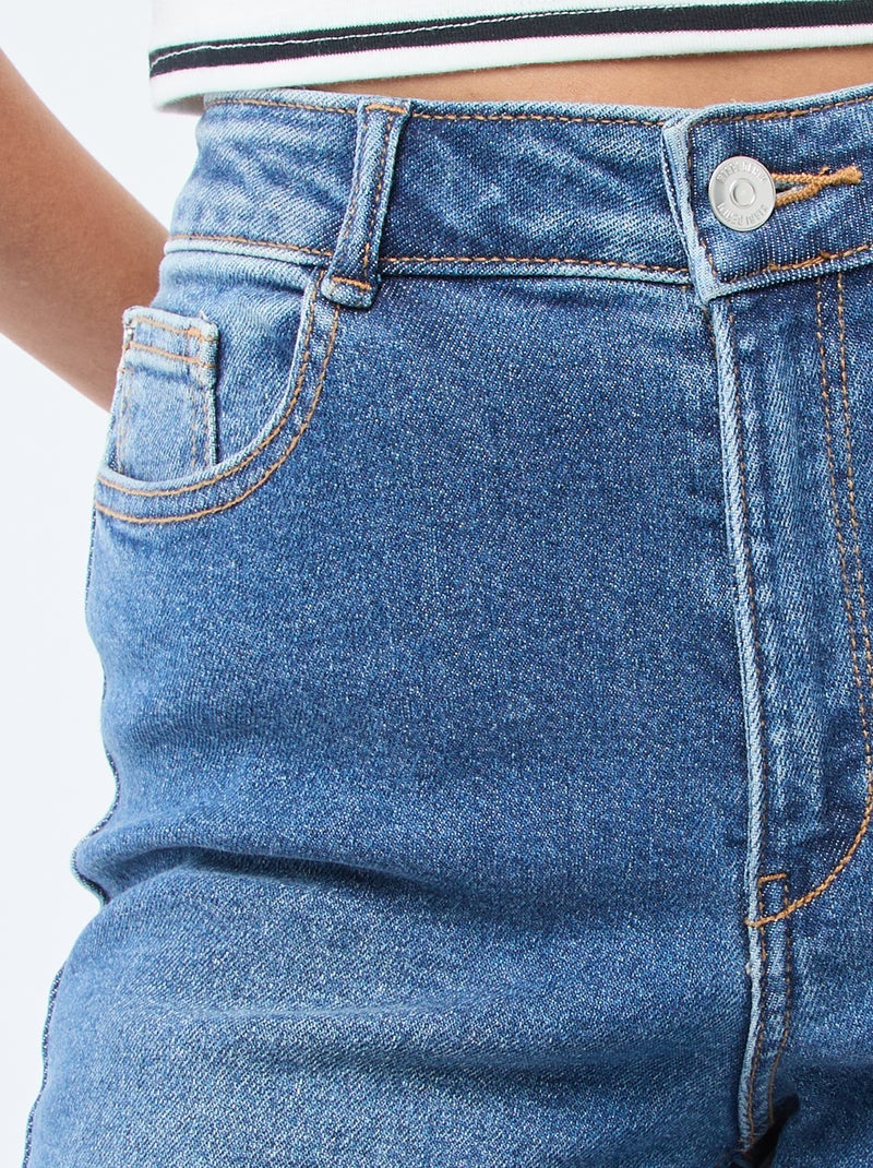 Jean taille haute coupe flare/bootcut - L32 Bleu - Kiabi