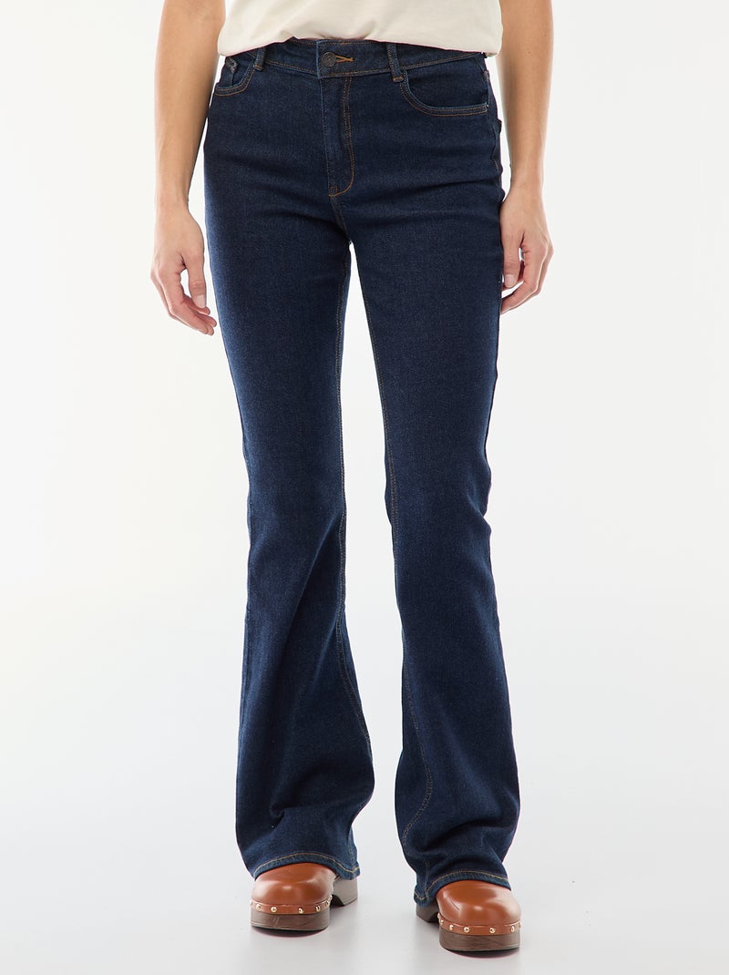 Jean taille haute coupe flare/bootcut - L32 Bleu - Kiabi