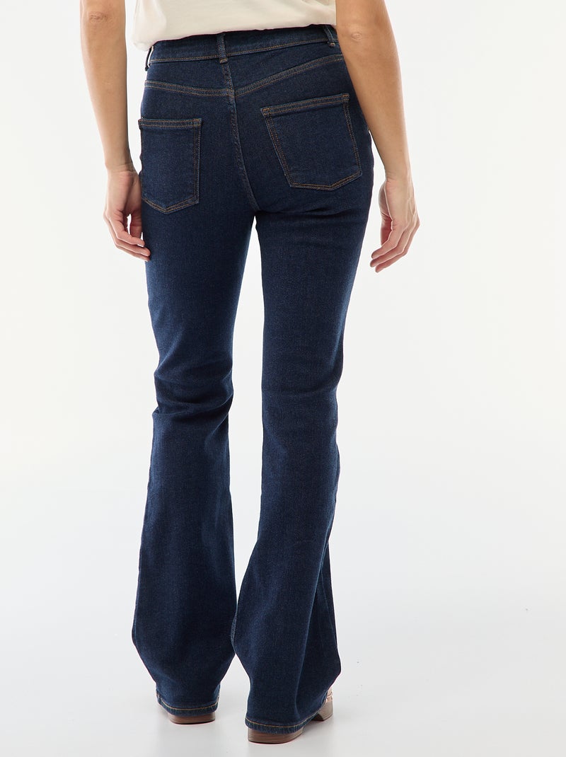 Jean taille haute coupe flare/bootcut - L32 Bleu - Kiabi