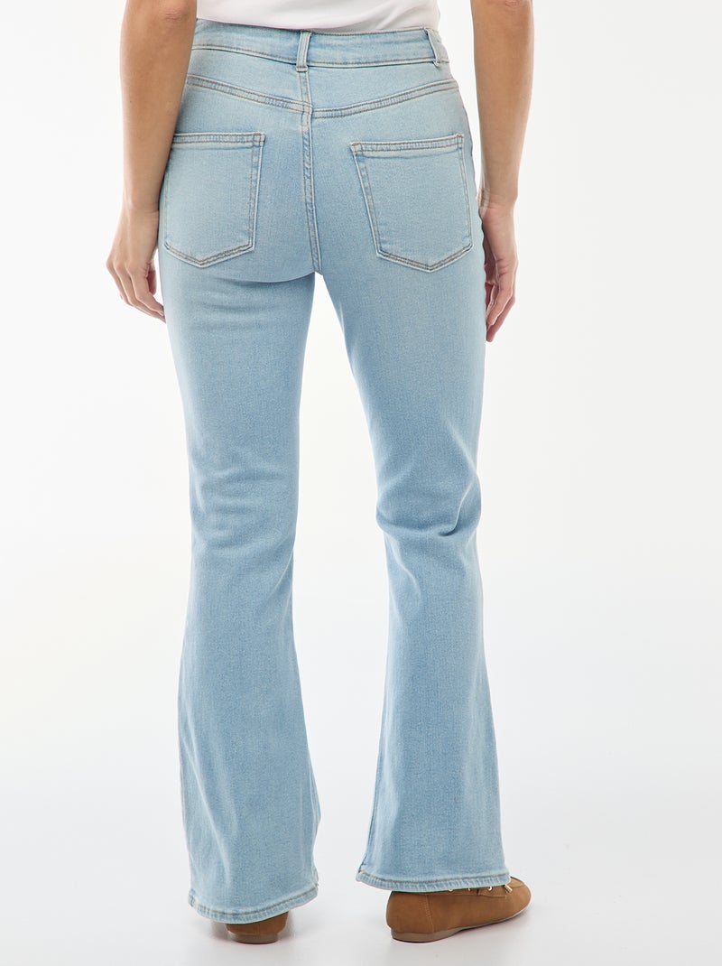 Jean taille haute coupe flare/bootcut - L34 Bleu - Kiabi