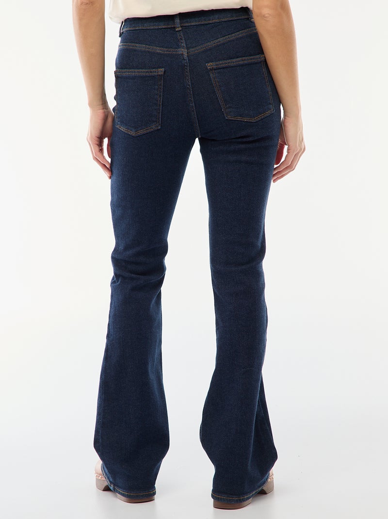 Jean taille haute coupe flare/bootcut - L34 Bleu - Kiabi