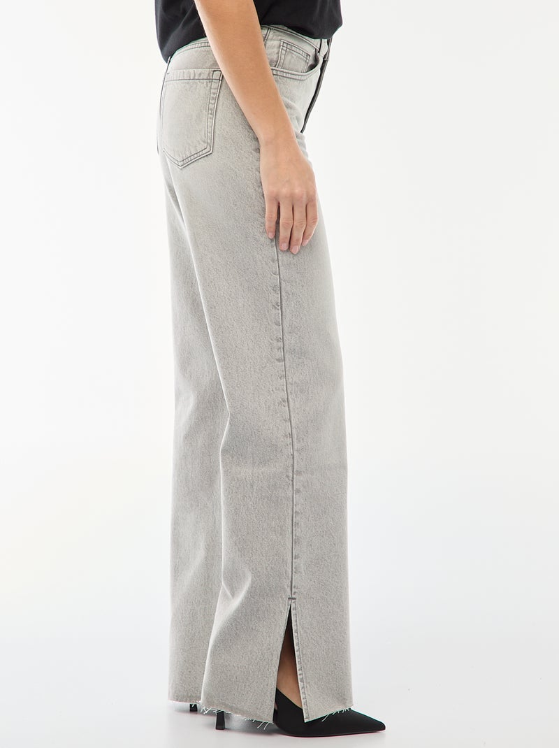 Jean taille haute coupe flare/bootcut Gris - Kiabi