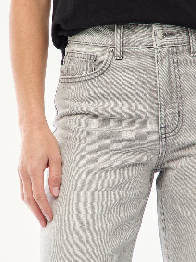 Jean taille haute coupe flare/bootcut Gris - Kiabi