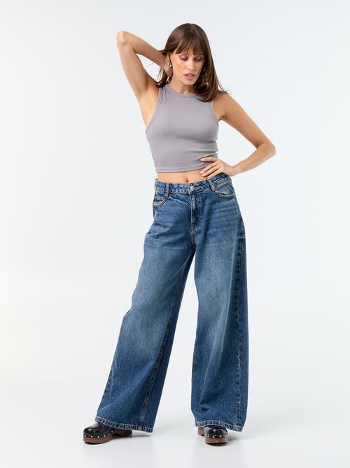 Jean wide leg / coupe large à motif - Kiabi