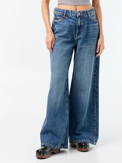 Jean wide leg / coupe large à motif - Kiabi