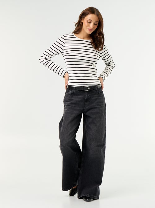Jean wide leg / coupe large à motif - Kiabi Jean wide leg / coupe large à motif - Kiabi
