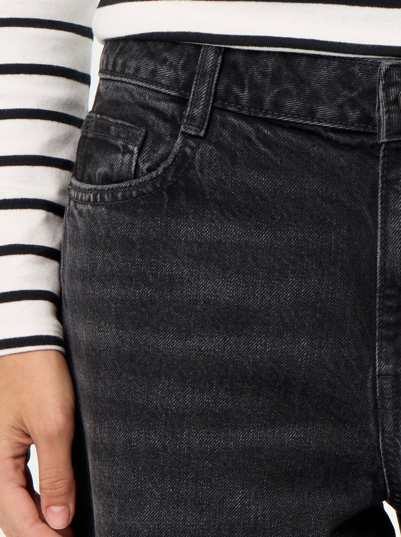 Jean wide leg / coupe large à motif Noir - Kiabi