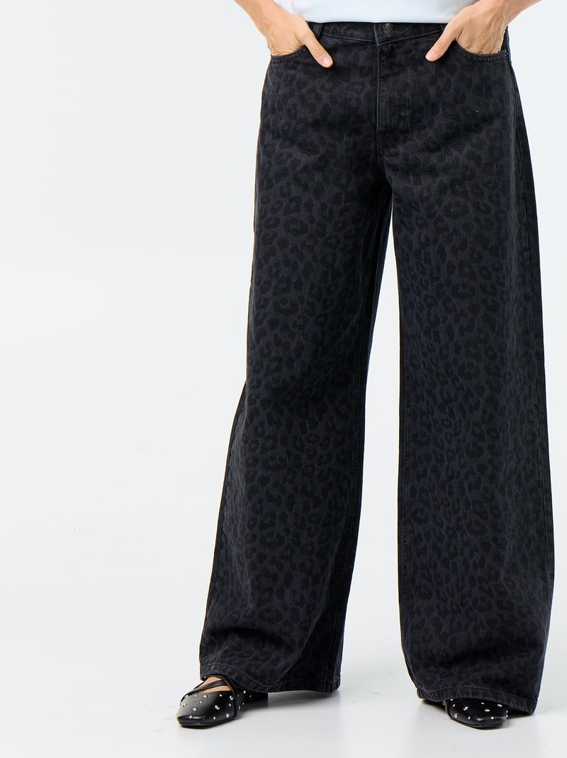 Jean wide leg / coupe large Noir - Kiabi