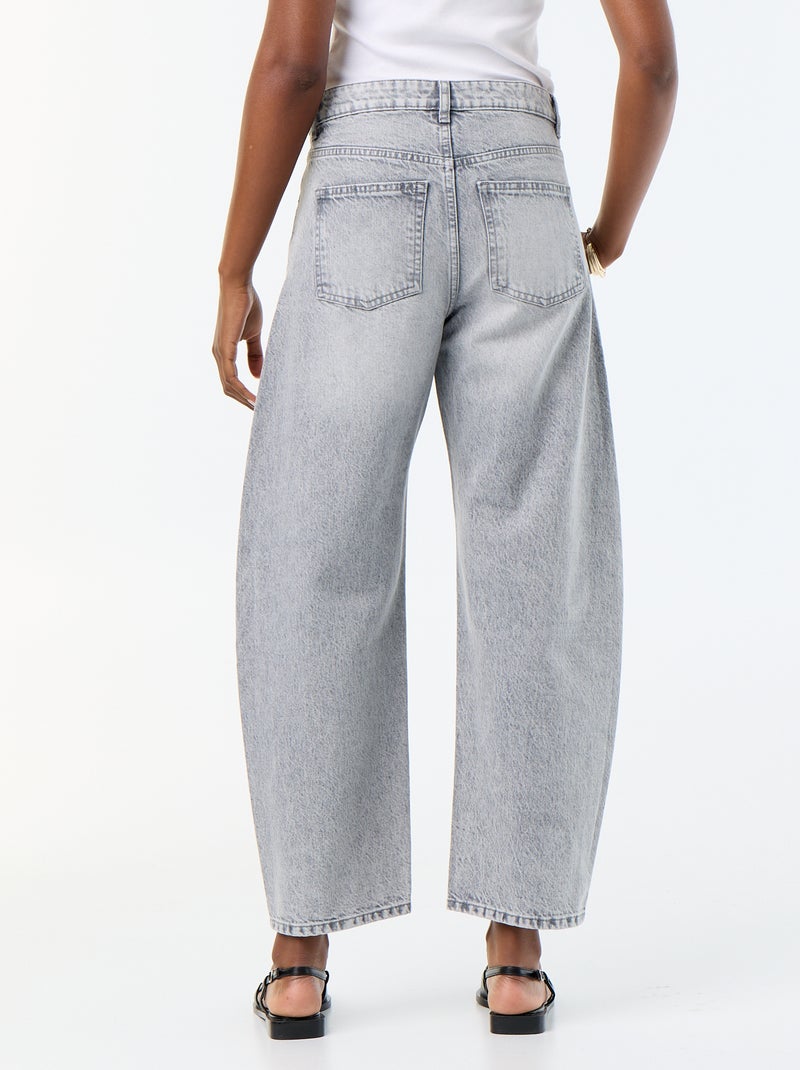 Jean wide leg / coupe large taille haute Gris - Kiabi