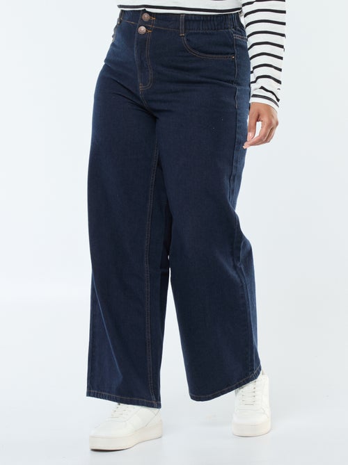 Jean wide leg fit / coupe large et taille élastique - Kiabi
