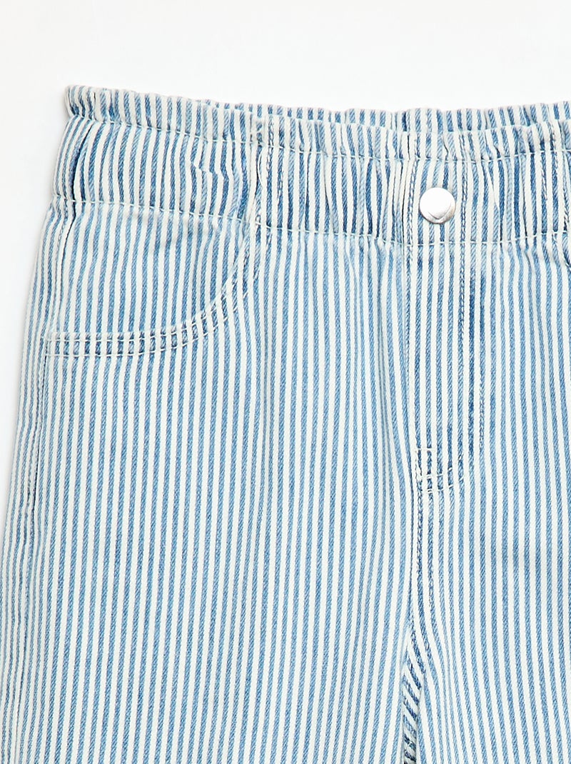 Jean wide leg imprimé fantaisie Bleu rayé - Kiabi