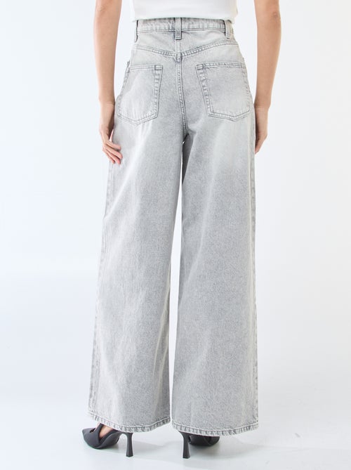 Jean wide leg taille haute - Kiabi