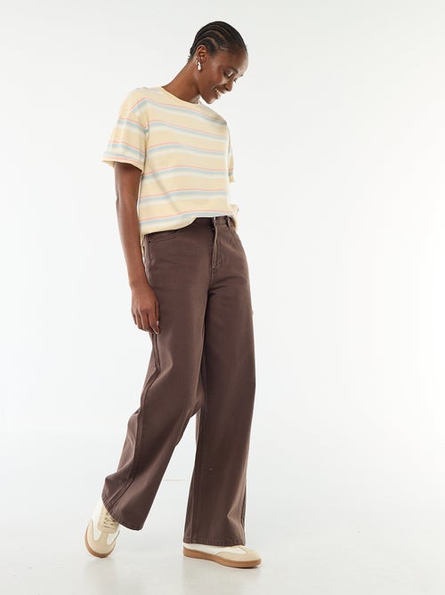 Jean Wide leg taille haute - Kiabi