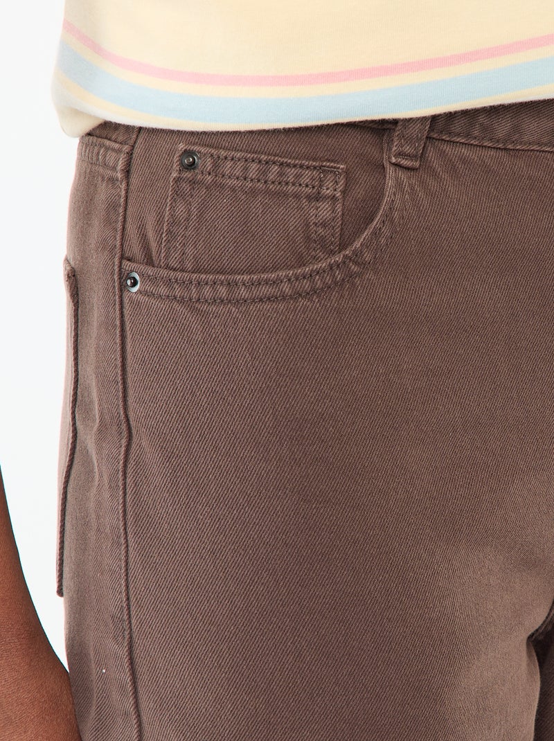 Jean Wide leg taille haute Marron - Kiabi