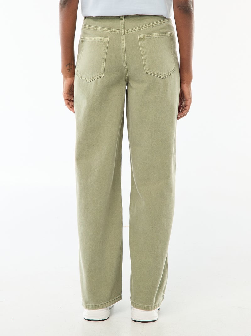 Jean Wide leg taille haute Vert - Kiabi