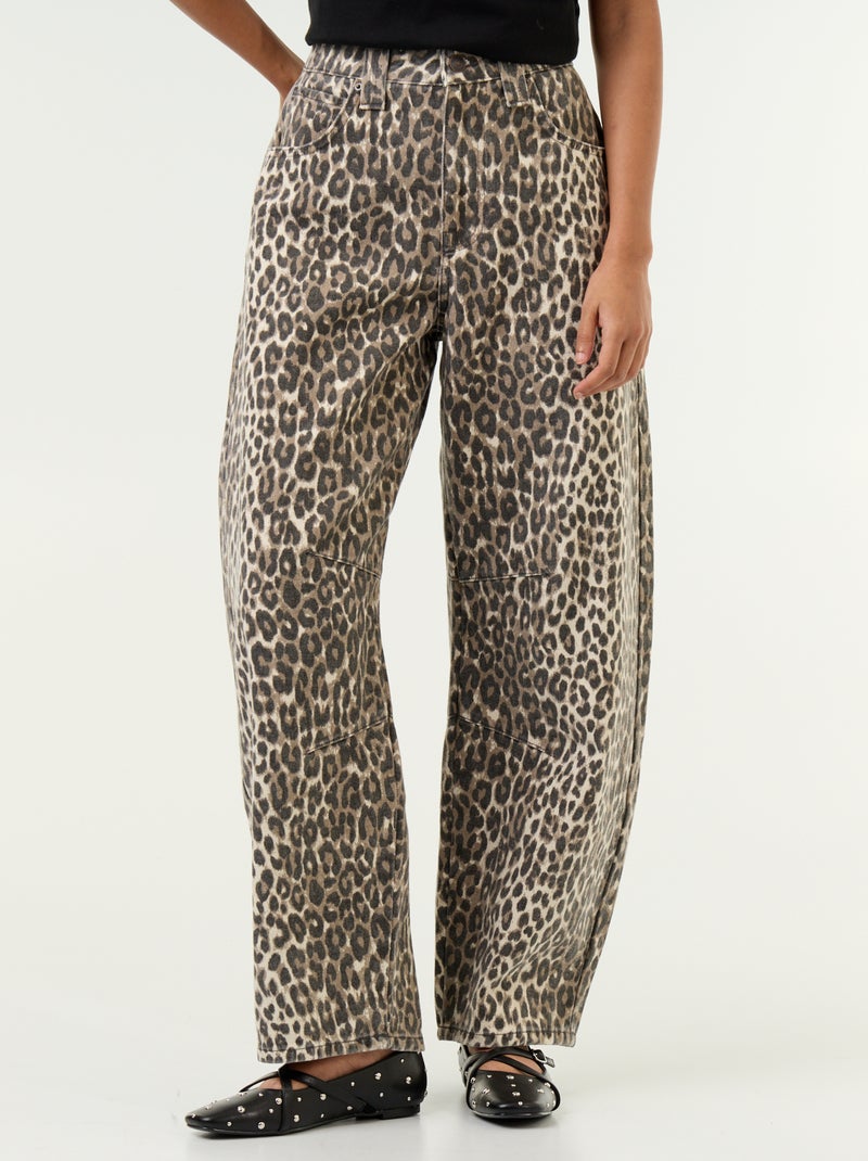 Jeans a forma a palloncino Marrone - Kiabi