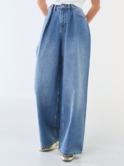 Jeans a gamba larga a vita alta - Kiabi
