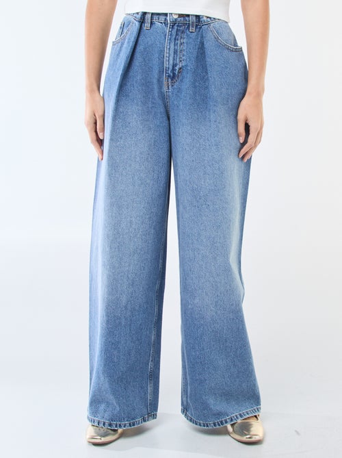 Jeans a gamba larga a vita alta - Kiabi