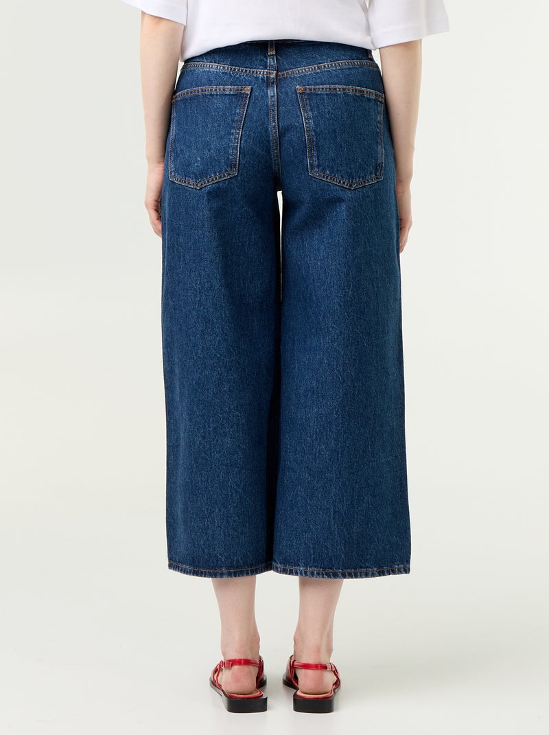 Jeans a gamba larga a vita alta Blu - Kiabi