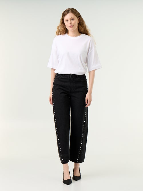 Jeans a gamba larga con borchie fantasiose - Kiabi Jeans a gamba larga con borchie fantasiose - Kiabi