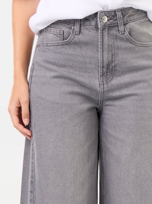 Jeans a gamba larga con orlo a taglio vivo - Kiabi