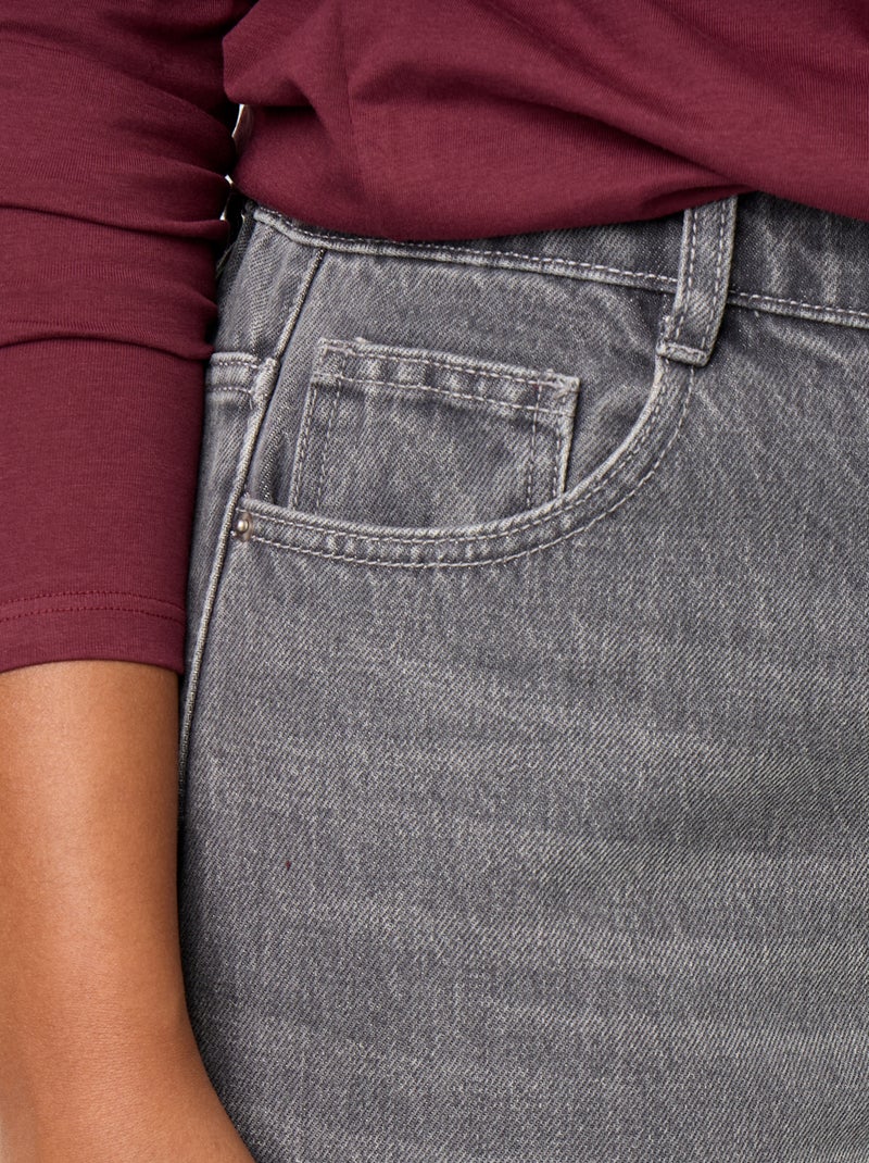 Jeans a gamba larga con risvolto alla base Grigio - Kiabi