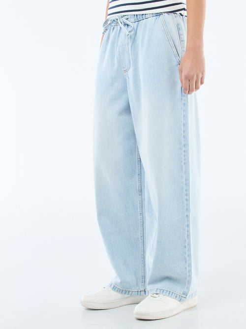 Jeans a gamba larga con vita elasticizzata - Kiabi