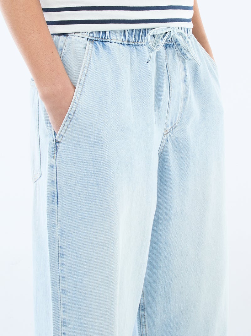 Jeans a gamba larga con vita elasticizzata Blu - Kiabi