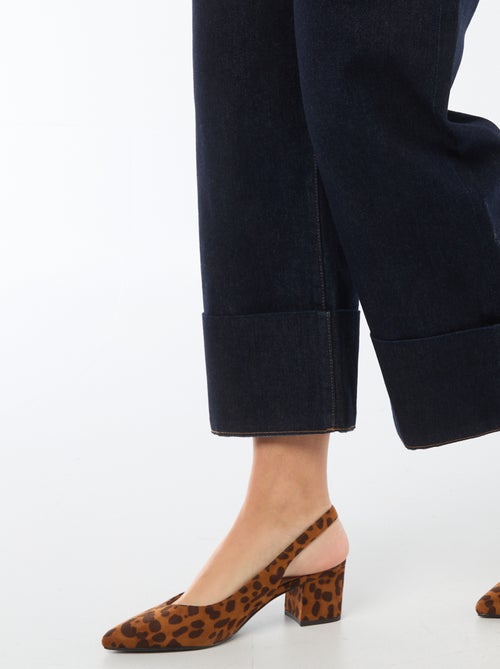 Jeans a vita alta con risvolto sul fondo - Kiabi