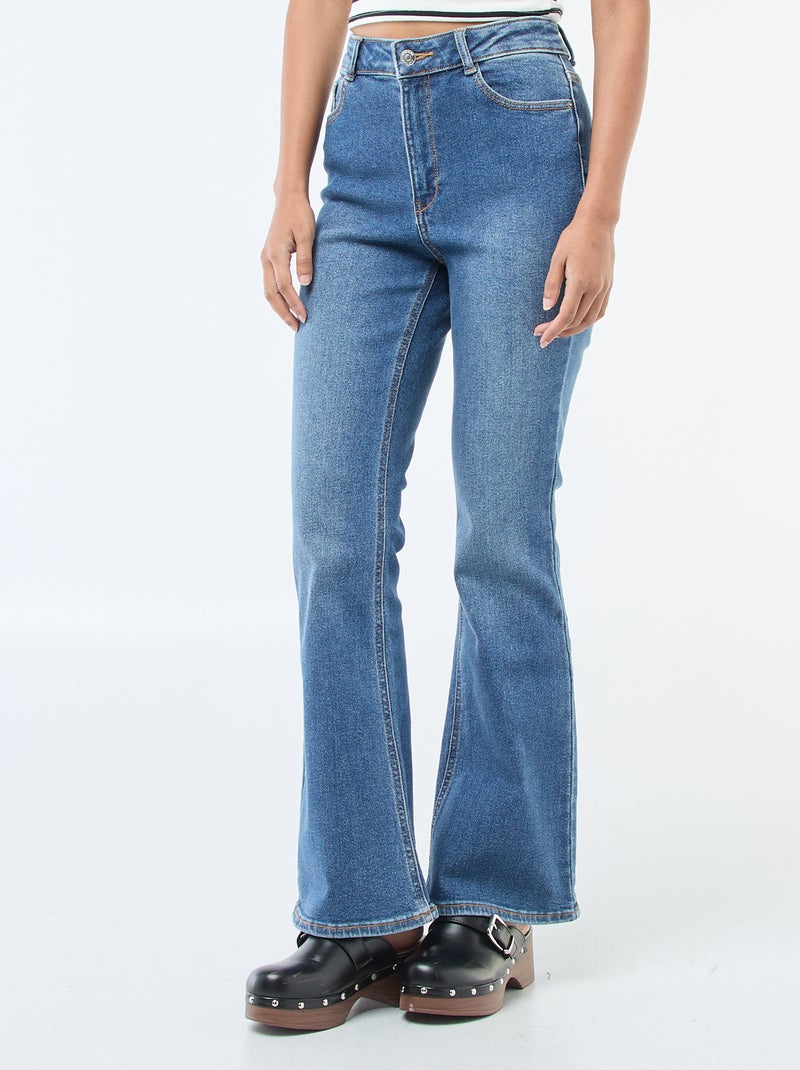 Jeans a vita alta taglio flare/bootcut - L28 Blu - Kiabi