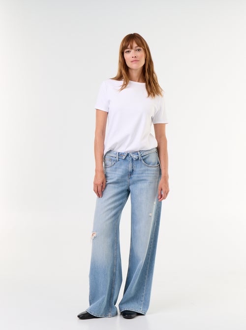 Jeans ampi con cintura fantasia - Kiabi