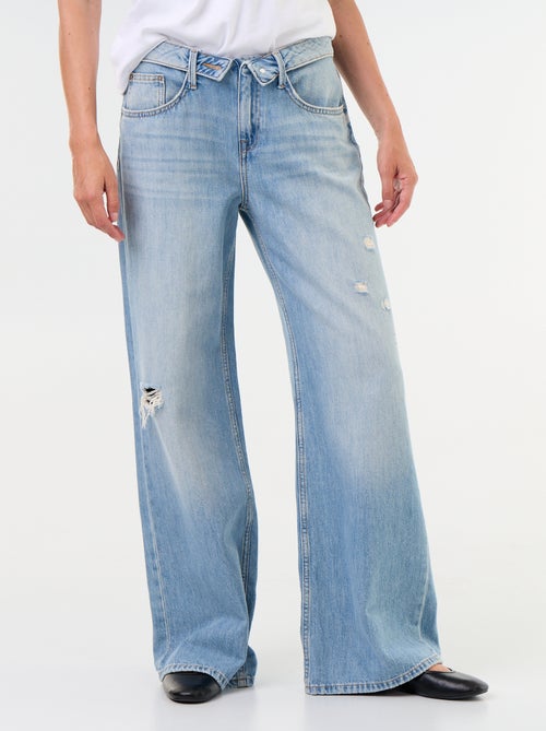 Jeans ampi con cintura fantasia - Kiabi