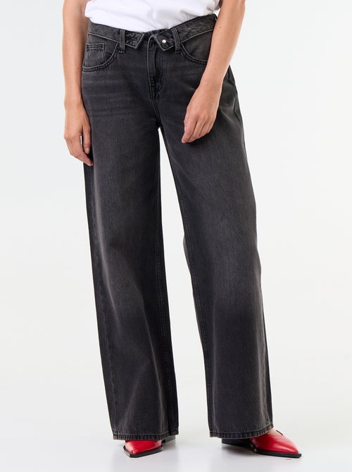 Jeans ampi con cintura fantasia - Kiabi