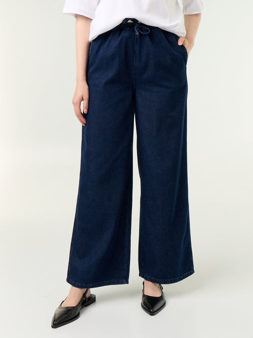 Jeans ampi con vita elasticizzata - Kiabi Jeans ampi con vita elasticizzata - Kiabi