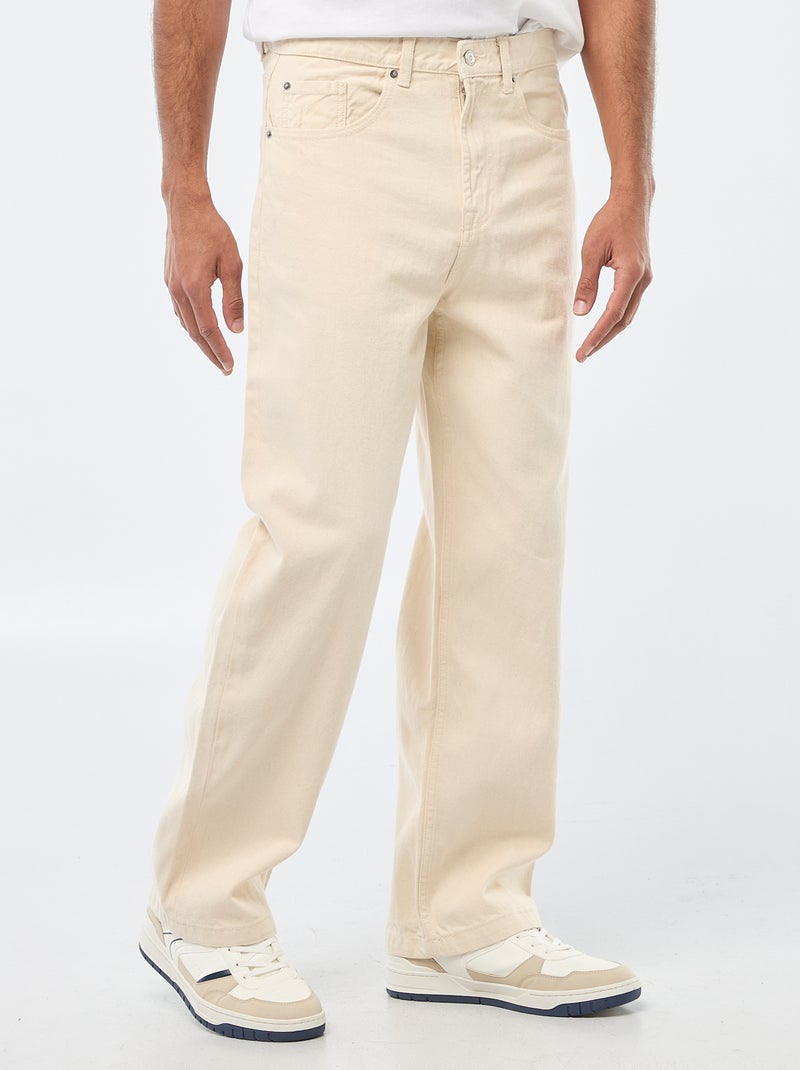 Jeans ampi / relaxed fit a 5 tasche Bianco - Kiabi