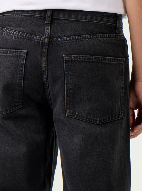 Jeans baggy a tinta unita con inserti fantasia - Kiabi Jeans baggy a tinta unita con inserti fantasia - Kiabi