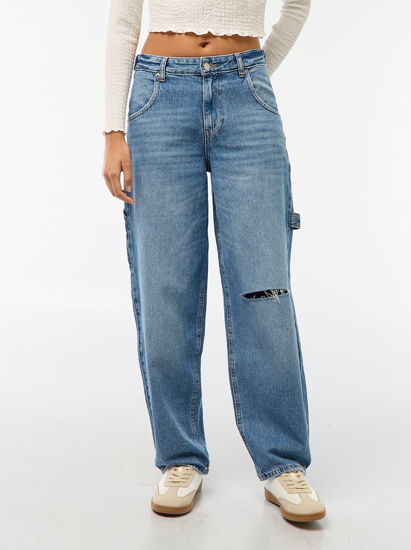 Jeans baggy con abrasioni originali Blu - Kiabi