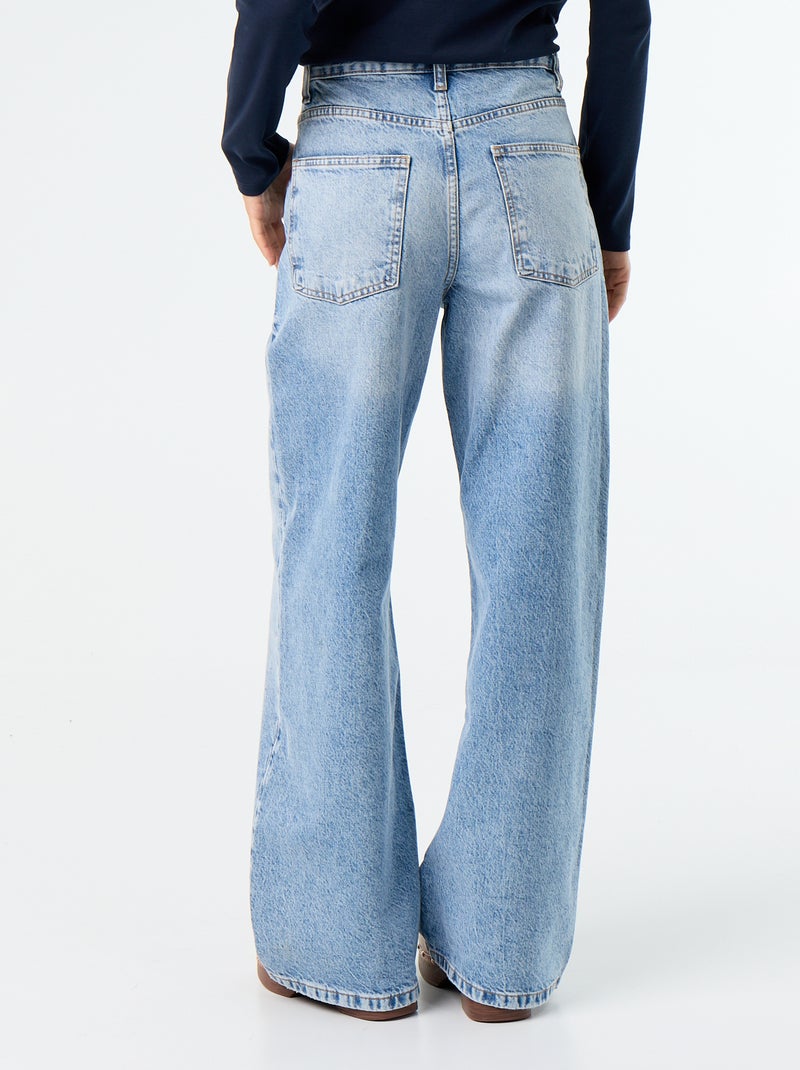 Jeans barrel con abbottonatura asimmetrica Blu - Kiabi
