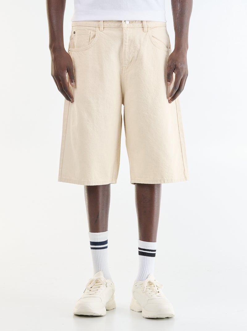 Jeans-Bermuda mit 5 Taschen Blanc - Kiabi