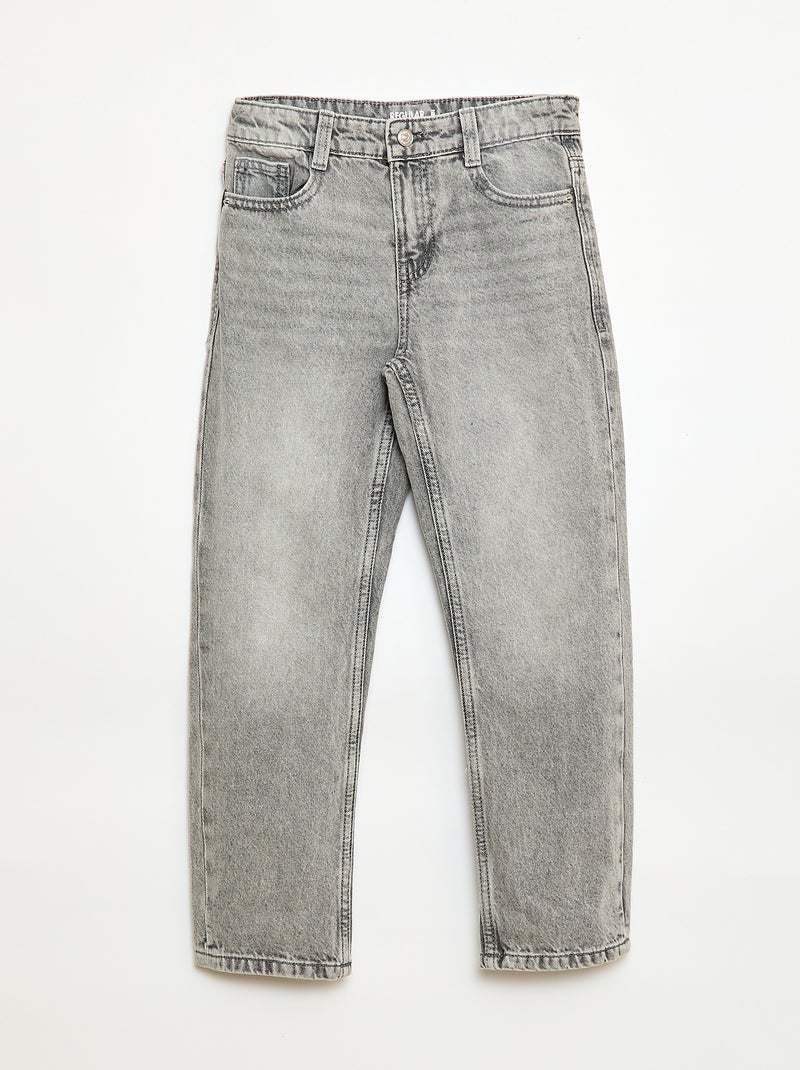 Jeans dritto a 5 tasche Grigio - Kiabi