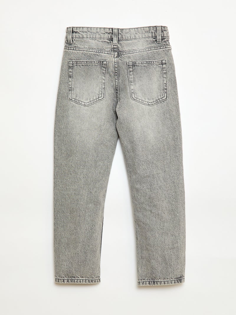 Jeans dritto a 5 tasche Grigio - Kiabi
