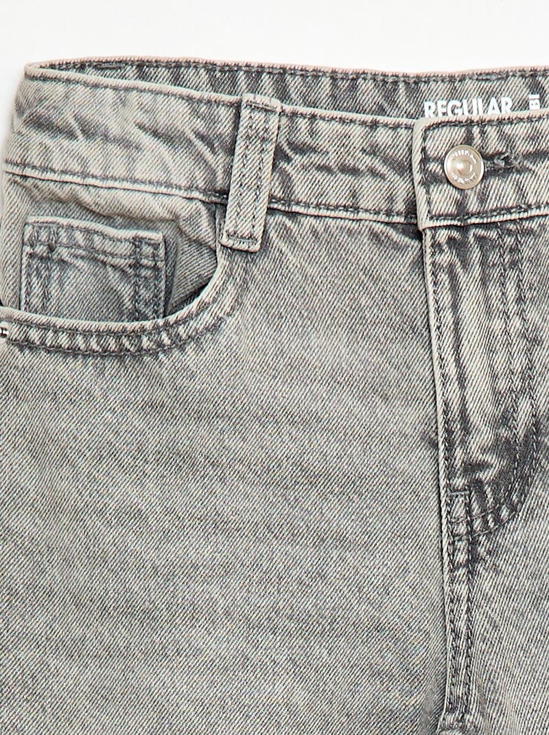 Jeans dritto a 5 tasche Grigio - Kiabi