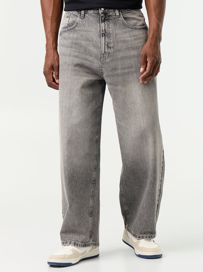 Jeans im Super Baggy Schnitt Gris - Kiabi